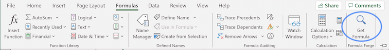 Enhanced Formulas ribbon