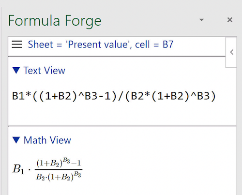 Formula in cell B7