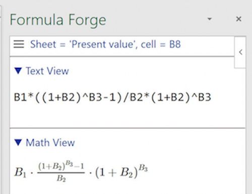 Formula Forge pane