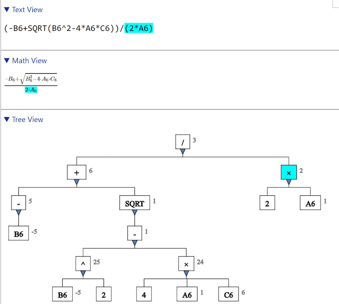 Selection in the tree view