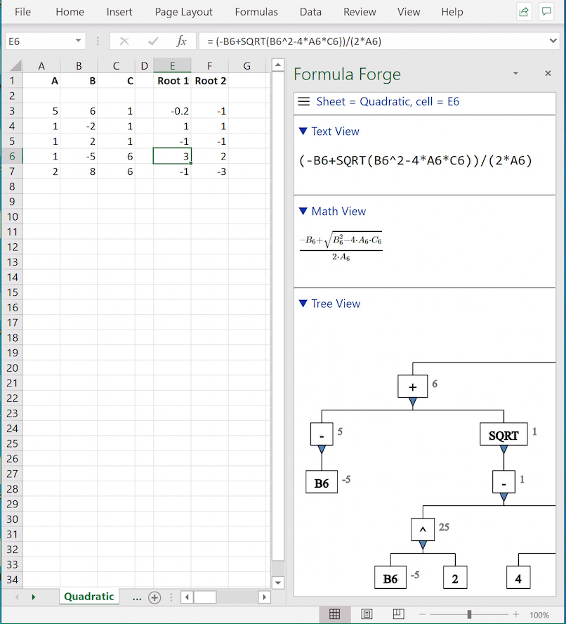 Formula Forge pane